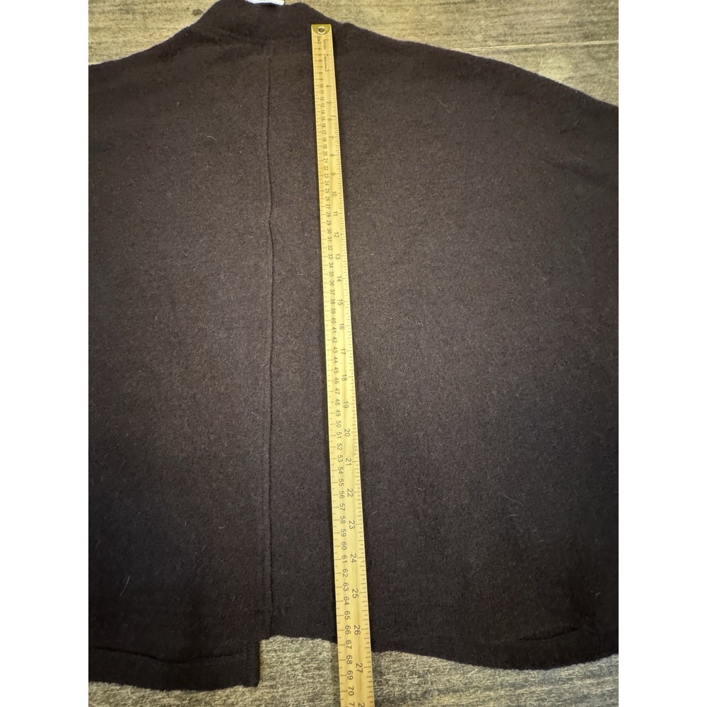 Vintage Tally Ho 100% Wool Sweater Brown Open Front Short Sleeve Jacket Size 2X - Picture 6 of 10